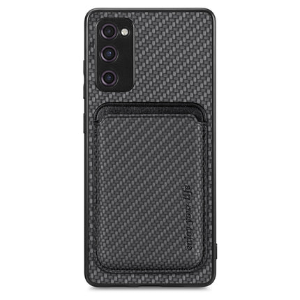 Carbon Fiber Leather Card Magsafe Magnetic Phone Case, For Samsung Galaxy S21+ 5G, For Samsung Galaxy S21 Ultra 5G, For Samsung Galaxy S21 FE 5G, For Samsung Galaxy S20 FE