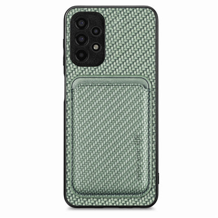 Carbon Fiber Leather Card Magsafe Magnetic Phone Case, For Samsung Galaxy A14 5G, For Samsung Galaxy A04 4G, For Samsung Galaxy A13 4G, For Samsung Galaxy A13 5G