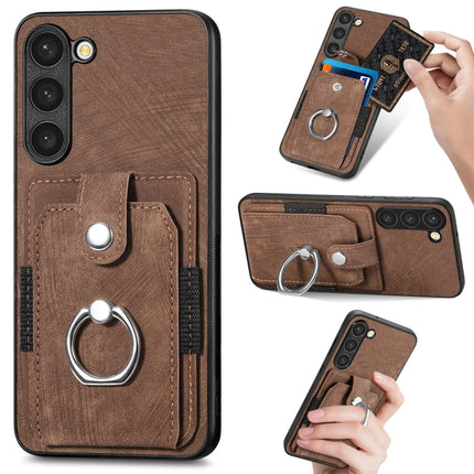 Retro Skin-feel Ring Card Wallet Phone Case, For Samsung Galaxy S23+ 5G, For Samsung Galaxy S23 Ultra 5G, For Samsung Galaxy S20+, For Samsung Galaxy S20 FE