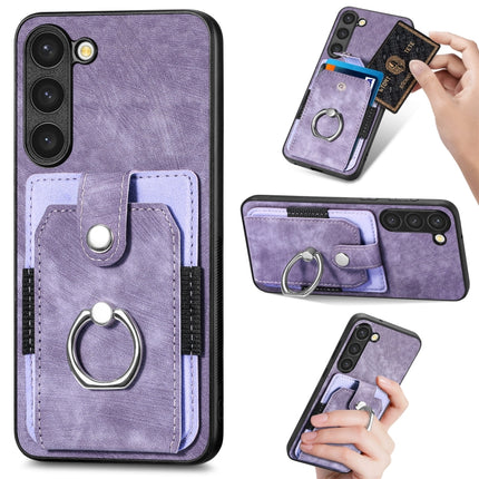 Retro Skin-feel Ring Card Wallet Phone Case, For Samsung Galaxy S23+ 5G, For Samsung Galaxy S23 Ultra 5G, For Samsung Galaxy S20+, For Samsung Galaxy S20 FE