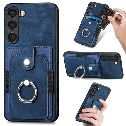 Retro Skin-feel Ring Card Wallet Phone Case, For Samsung Galaxy S21 FE 5G, For Samsung Galaxy S21 5G, For Samsung Galaxy S21+ 5G, For Samsung Galaxy S21 Ultra 5G