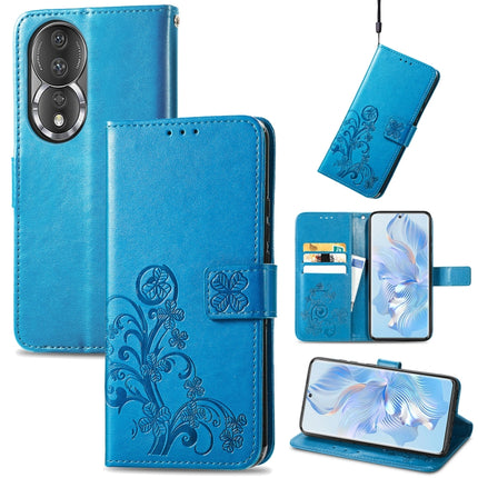 Four-leaf Clasp Embossed Leather Phone Case, For Honor X8A, For Honor X7a, For Honor 80