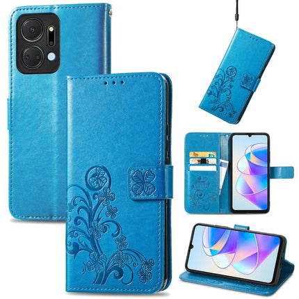 Four-leaf Clasp Embossed Leather Phone Case, For Honor X8A, For Honor X7a, For Honor 80