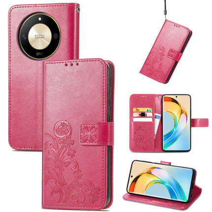 Four-leaf Clasp Embossed Leather Phone Case, For Honor 600 Lite Global, For Honor X9b, For Honor X6A, For Honor  X50