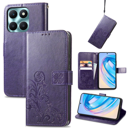 Four-leaf Clasp Embossed Leather Phone Case, For Honor 600 Lite Global, For Honor X9b, For Honor X6A, For Honor  X50