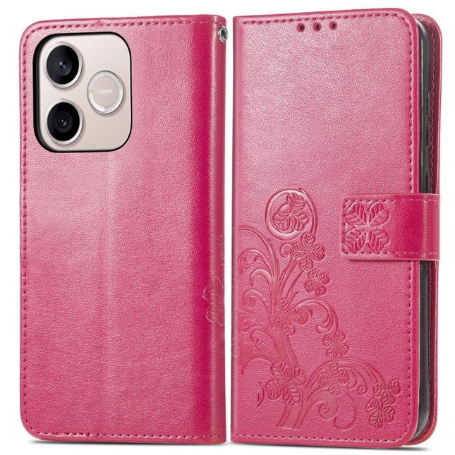 Four-leaf Clasp Embossed Leather Phone Case, For Honor 600 Lite Global, For Honor X9b, For Honor X6A, For Honor  X50