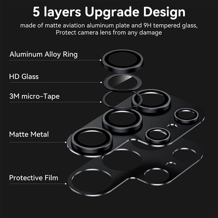 For Samsung Galaxy S23 Ultra 5G ENKAY Hat-Prince AR Anti-reflection Aluminium Alloy Tempered Glass Camera Lens Film