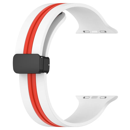 Magnetic Clasp Two-Color Silicone Watch Band, For Apple Watch Ultra 49mm, For Apple Watch Series 8&7 45mm