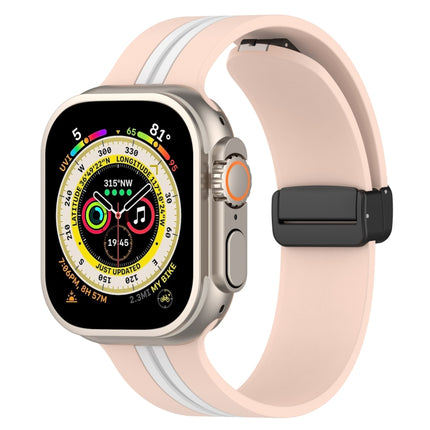 Magnetic Clasp Two-Color Silicone Watch Band, For Apple Watch Ultra 49mm, For Apple Watch Series 8&7 45mm