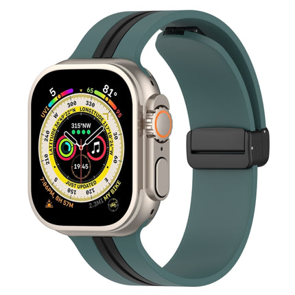 Magnetic Clasp Two-Color Silicone Watch Band, For Apple Watch Ultra 49mm, For Apple Watch Series 8&7 45mm