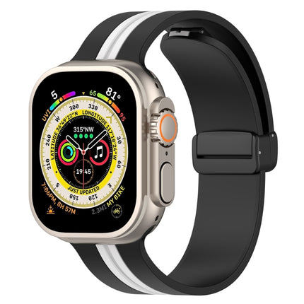 Magnetic Clasp Two-Color Silicone Watch Band, For Apple Watch Ultra 49mm, For Apple Watch Series 8&7 45mm
