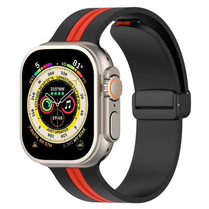 Magnetic Clasp Two-Color Silicone Watch Band, For Apple Watch Ultra 49mm, For Apple Watch Series 8&7 45mm