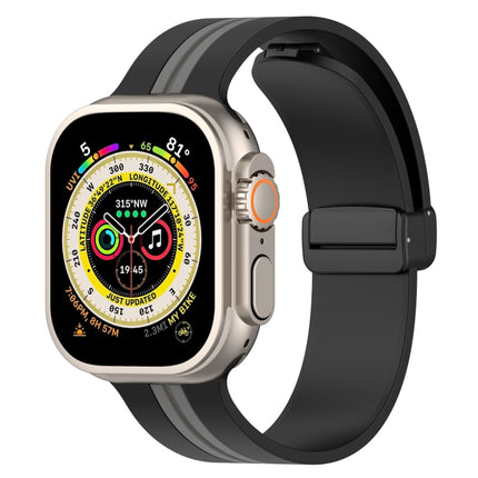 Magnetic Clasp Two-Color Silicone Watch Band, For Apple Watch Ultra 49mm, For Apple Watch Series 8&7 45mm