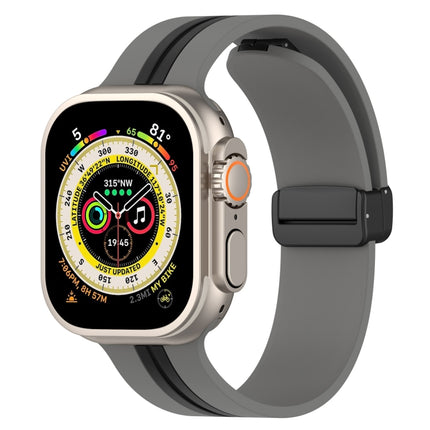 Magnetic Clasp Two-Color Silicone Watch Band, For Apple Watch Ultra 49mm, For Apple Watch Series 8&7 45mm
