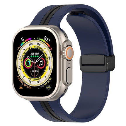 Magnetic Clasp Two-Color Silicone Watch Band, For Apple Watch Ultra 49mm, For Apple Watch Series 8&7 45mm
