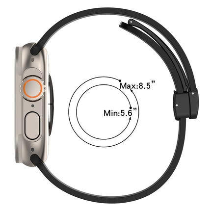 Magnetic Clasp Two-Color Silicone Watch Band, For Apple Watch Ultra 49mm, For Apple Watch Series 8&7 45mm
