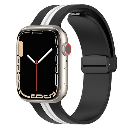 Magnetic Clasp Two-Color Silicone Watch Band, For Apple Watch Ultra 49mm, For Apple Watch Series 8&7 45mm
