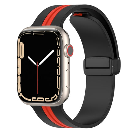 Magnetic Clasp Two-Color Silicone Watch Band, For Apple Watch Ultra 49mm, For Apple Watch Series 8&7 45mm