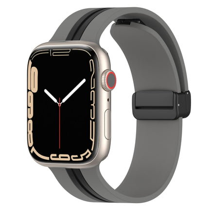 Magnetic Clasp Two-Color Silicone Watch Band, For Apple Watch Ultra 49mm, For Apple Watch Series 8&7 45mm