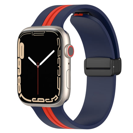 Magnetic Clasp Two-Color Silicone Watch Band, For Apple Watch Ultra 49mm, For Apple Watch Series 8&7 45mm