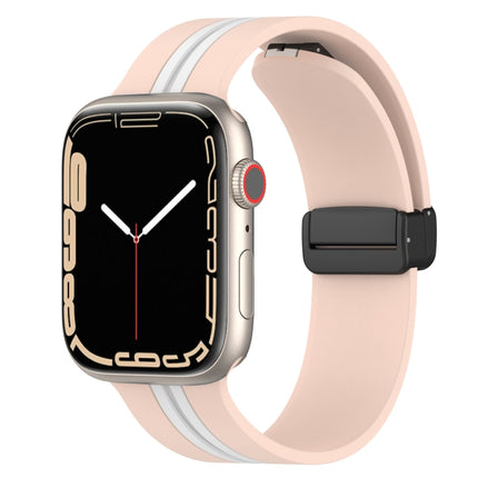Magnetic Clasp Two-Color Silicone Watch Band, For Apple Watch Series 8&7 41mm