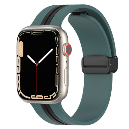 Magnetic Clasp Two-Color Silicone Watch Band, For Apple Watch Series 8&7 41mm