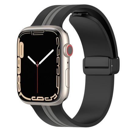 Magnetic Clasp Two-Color Silicone Watch Band, For Apple Watch Series 8&7 41mm