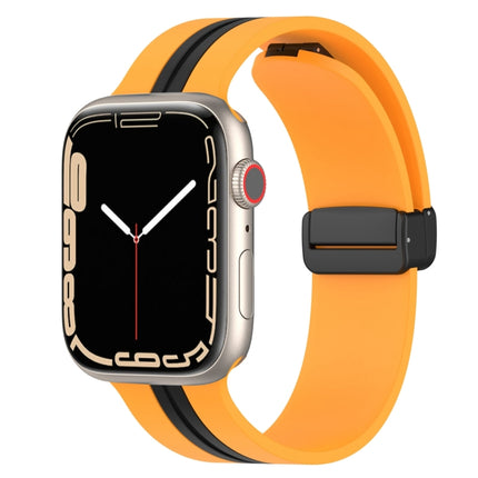 Magnetic Clasp Two-Color Silicone Watch Band, For Apple Watch Series 8&7 41mm