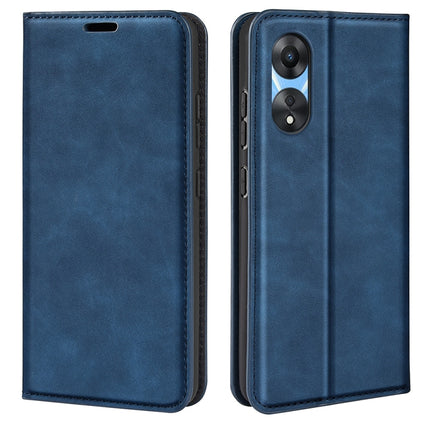 For OPPO A58 Retro-skin Magnetic Suction Leather Phone Case, For OPPO A58
