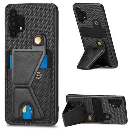 Carbon Fiber Wallet Flip Card K-shaped Holder Phone Case, For Samsung Galaxy A22 5G, For Samsung Galaxy A32 5G
