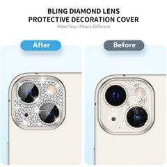For iPhone 13 / 13 mini ENKAY Hat-Prince Blink Diamond Camera Lens Aluminium Alloy Tempered Glass Film, For iPhone 13 / 13 mini