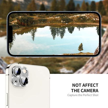 For iPhone 13 / 13 mini ENKAY Hat-Prince Blink Diamond Camera Lens Aluminium Alloy Tempered Glass Film, For iPhone 13 / 13 mini