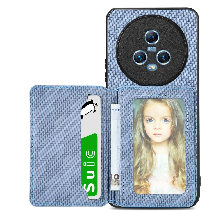 Carbon Fiber Magnetic Card Wallet Bag Phone Case, For Honor Magic5, For Honor X7A, For Honor X8A, For Honor X9A