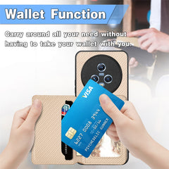 Carbon Fiber Magnetic Card Wallet Bag Phone Case, For Honor Magic5, For Honor X7A, For Honor X8A, For Honor X9A