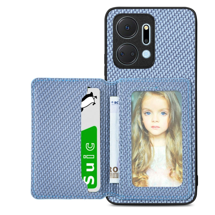 Carbon Fiber Magnetic Card Wallet Bag Phone Case, For Honor Magic5, For Honor X7A, For Honor X8A, For Honor X9A