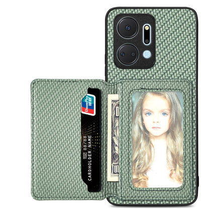 Carbon Fiber Magnetic Card Wallet Bag Phone Case, For Honor Magic5, For Honor X7A, For Honor X8A, For Honor X9A