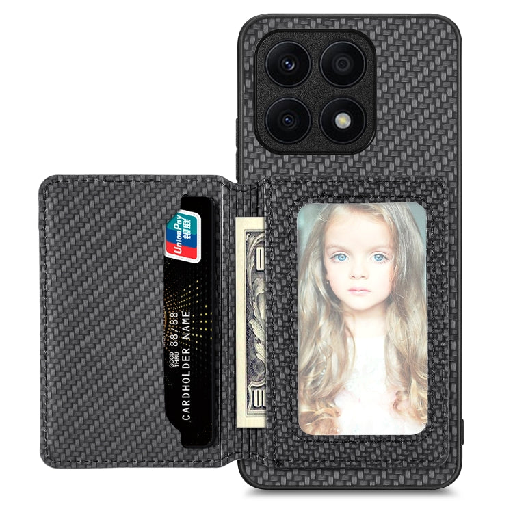 Carbon Fiber Magnetic Card Wallet Bag Phone Case, For Honor Magic5, For Honor X7A, For Honor X8A, For Honor X9A