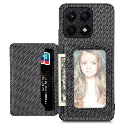 Carbon Fiber Magnetic Card Wallet Bag Phone Case, For Honor Magic5, For Honor X7A, For Honor X8A, For Honor X9A