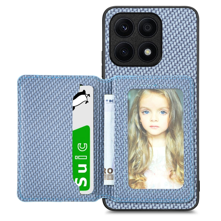 Carbon Fiber Magnetic Card Wallet Bag Phone Case, For Honor Magic5, For Honor X7A, For Honor X8A, For Honor X9A