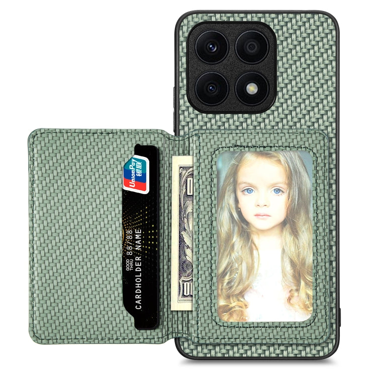 Carbon Fiber Magnetic Card Wallet Bag Phone Case, For Honor Magic5, For Honor X7A, For Honor X8A, For Honor X9A