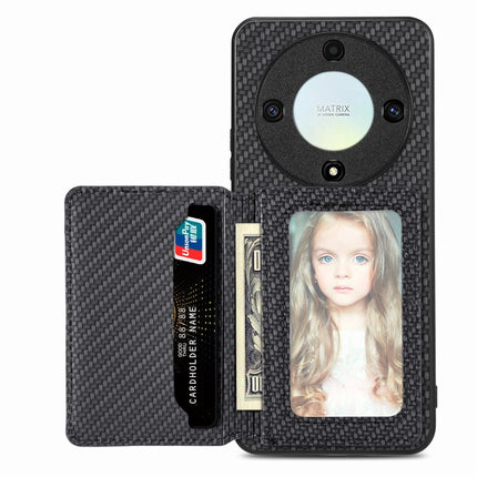 Carbon Fiber Magnetic Card Wallet Bag Phone Case