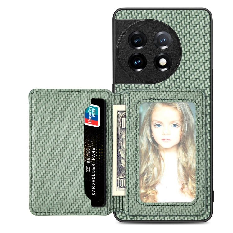 Carbon Fiber Magnetic Card Wallet Bag Phone Case, For OnePlus 11 5G, For Xiaomi Poco X4 Pro 5G, For Xiaomi Poco X5 Pro 5G, For Samsung Galaxy A22 5G