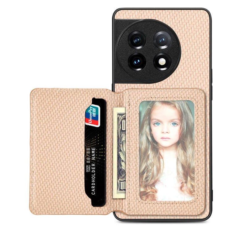 Carbon Fiber Magnetic Card Wallet Bag Phone Case, For OnePlus 11 5G, For Xiaomi Poco X4 Pro 5G, For Xiaomi Poco X5 Pro 5G, For Samsung Galaxy A22 5G