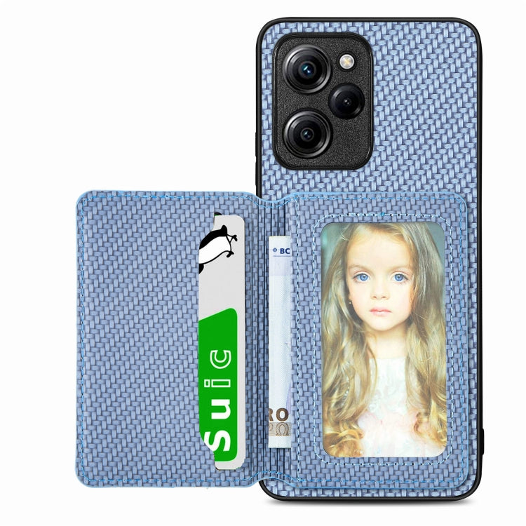 Carbon Fiber Magnetic Card Wallet Bag Phone Case, For OnePlus 11 5G, For Xiaomi Poco X4 Pro 5G, For Xiaomi Poco X5 Pro 5G, For Samsung Galaxy A22 5G