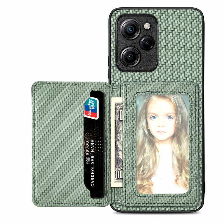 Carbon Fiber Magnetic Card Wallet Bag Phone Case, For OnePlus 11 5G, For Xiaomi Poco X4 Pro 5G, For Xiaomi Poco X5 Pro 5G, For Samsung Galaxy A22 5G