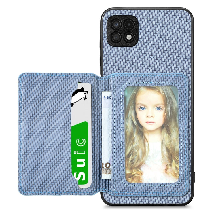 Carbon Fiber Magnetic Card Wallet Bag Phone Case, For OnePlus 11 5G, For Xiaomi Poco X4 Pro 5G, For Xiaomi Poco X5 Pro 5G, For Samsung Galaxy A22 5G