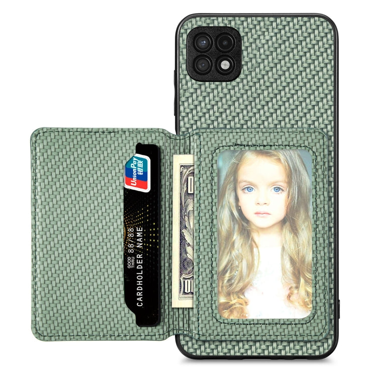 Carbon Fiber Magnetic Card Wallet Bag Phone Case, For OnePlus 11 5G, For Xiaomi Poco X4 Pro 5G, For Xiaomi Poco X5 Pro 5G, For Samsung Galaxy A22 5G
