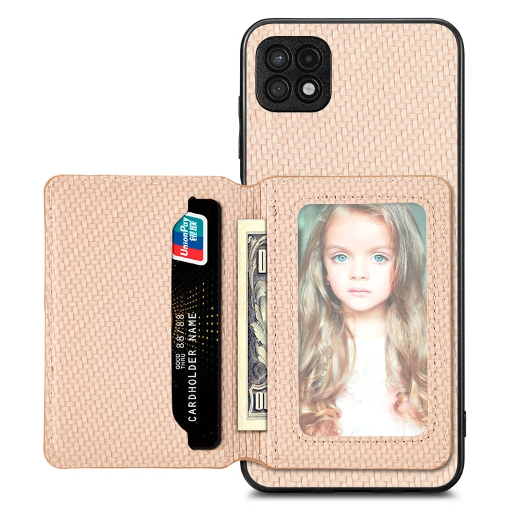 Carbon Fiber Magnetic Card Wallet Bag Phone Case, For OnePlus 11 5G, For Xiaomi Poco X4 Pro 5G, For Xiaomi Poco X5 Pro 5G, For Samsung Galaxy A22 5G