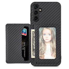 Carbon Fiber Magnetic Card Wallet Bag Phone Case