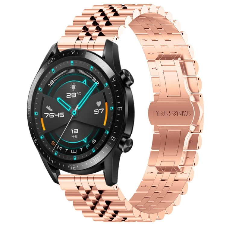 Five Bull Half Round Stainless Steel Watch Band + Strap Removal Tool, For Huawei Watch 3 / 3 Pro, For Huawei Watch GT2 Pro / GT 2e, For Huawei Watch GT 42mm/46mm / GT2 46mm